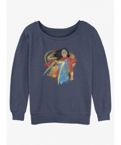 Marvel Ms. Marvel Portrait Girls Slouchy Sweatshirt $14.17 Sweatshirts