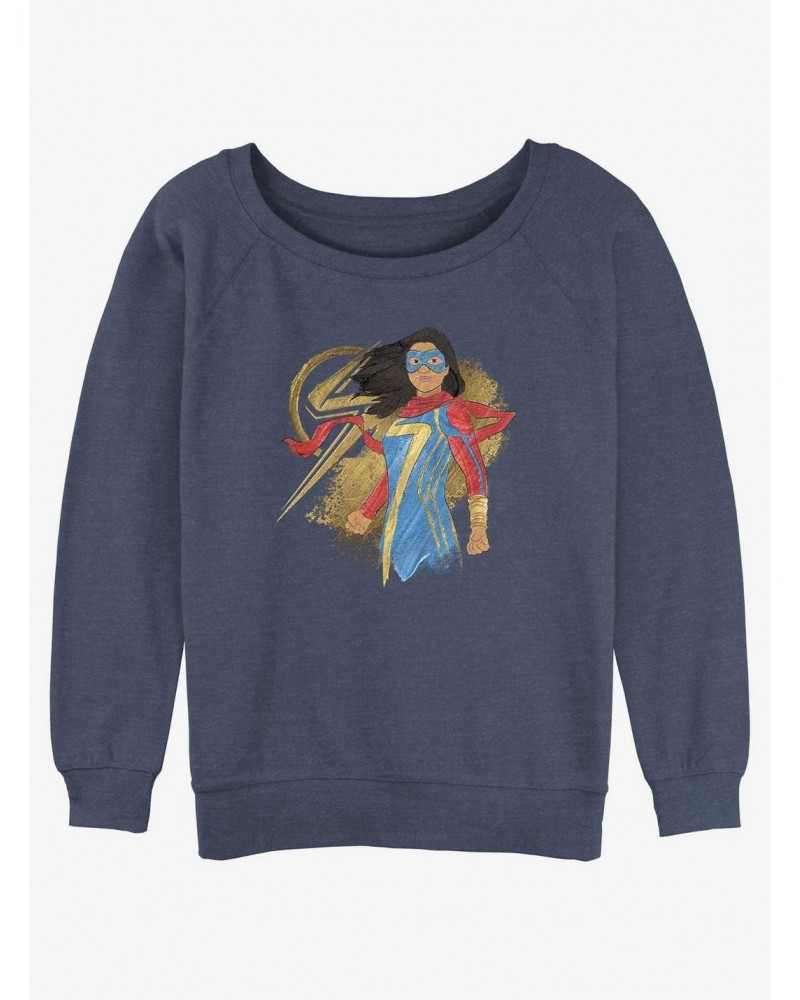 Marvel Ms. Marvel Portrait Girls Slouchy Sweatshirt $14.17 Sweatshirts