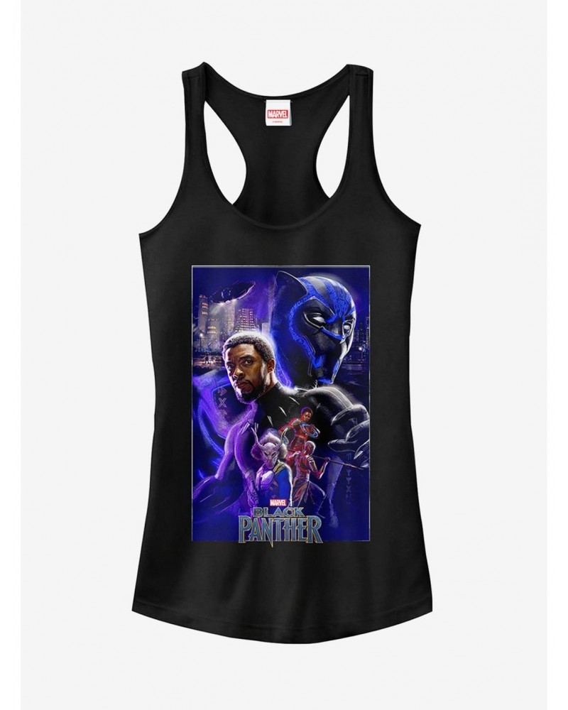 Marvel Black Panther 2018 Character Collage Girls Tank $8.76 Tanks