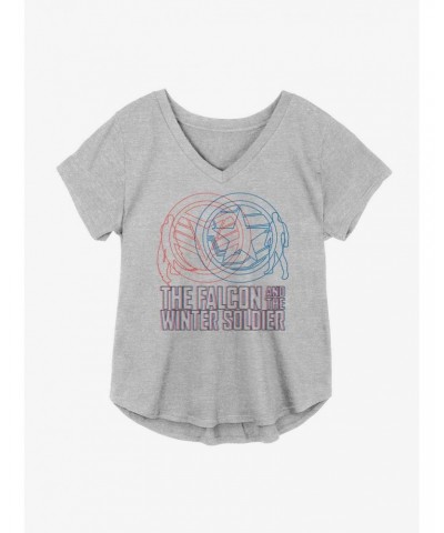 Marvel The Falcon And The Winter Soldier Icon Venn Diagram Girls Plus Size T-Shirt $9.94 T-Shirts