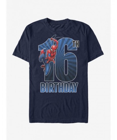 Marvel Spider-Man Spider-Man 16th Bday T-Shirt $6.12 T-Shirts