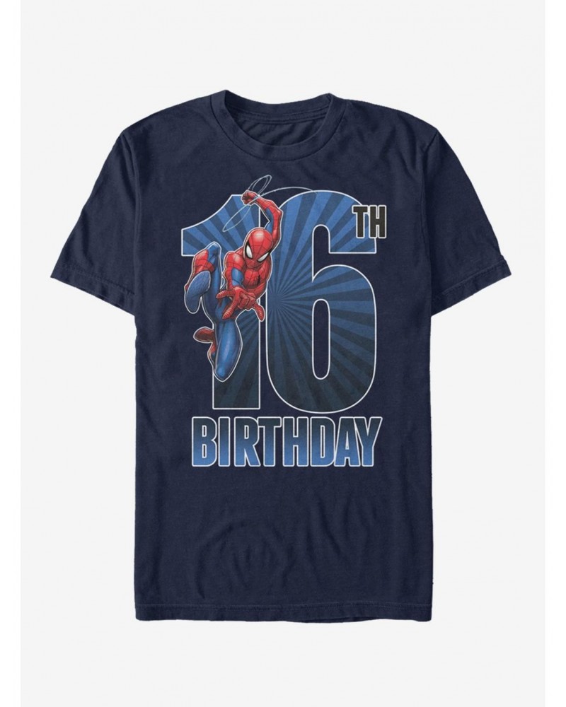 Marvel Spider-Man Spider-Man 16th Bday T-Shirt $6.12 T-Shirts