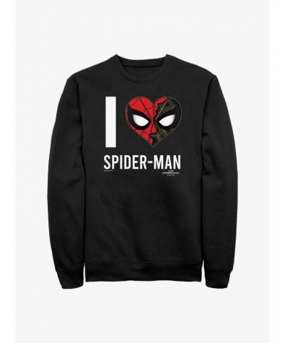 Marvel Spider-Man: No Way Home I Heart Spider-Man Crew Sweatshirt $14.76 Sweatshirts