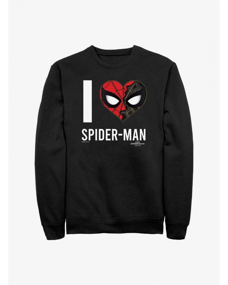 Marvel Spider-Man: No Way Home I Heart Spider-Man Crew Sweatshirt $14.76 Sweatshirts