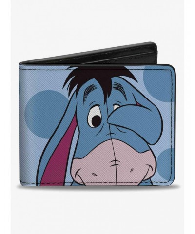 Disney Winnie The Pooh Eeyore Character Close Up Pose and Text Bifold Wallet $8.78 Wallets