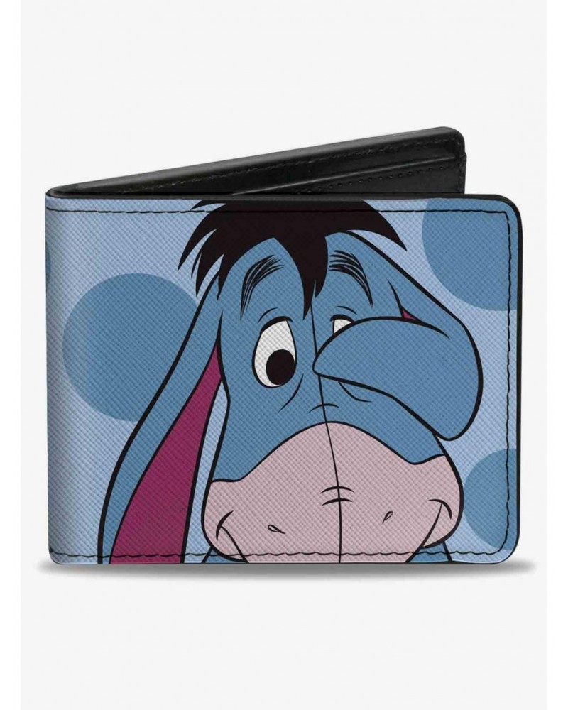 Disney Winnie The Pooh Eeyore Character Close Up Pose and Text Bifold Wallet $8.78 Wallets