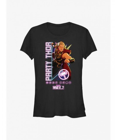 Marvel What If Party Time Thor Girls T-Shirt $8.37 T-Shirts