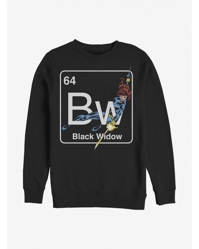 Marvel Black Widow Periodic Black Widow Crew Sweatshirt $14.46 Sweatshirts