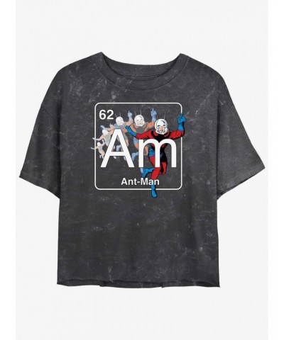 Marvel Ant-Man Periodic Element Ant-Man Mineral Wash Girls Crop T-Shirt $10.87 T-Shirts