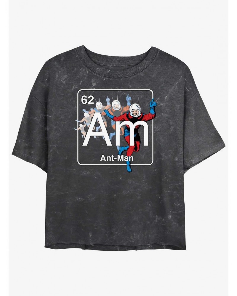 Marvel Ant-Man Periodic Element Ant-Man Mineral Wash Girls Crop T-Shirt $10.87 T-Shirts