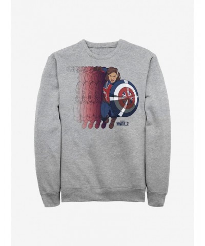 Marvel What If...? Captain Carter Shield Crew Sweatshirt $12.40 Sweatshirts