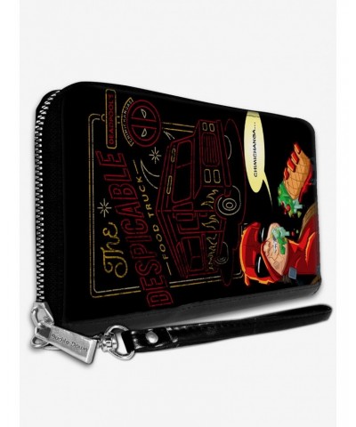 Marvel Deadpool Food Truck Chimichanga Pose Black Red Yellow Zip Around Wallet $15.36 Wallets