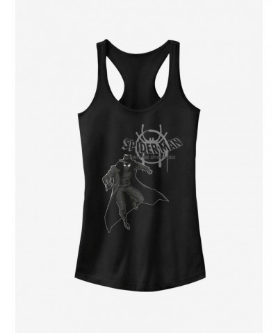 Marvel Spider-Man: Into The Spider-Verse Spider-Man Noir Girls Tank Top $8.76 Tops