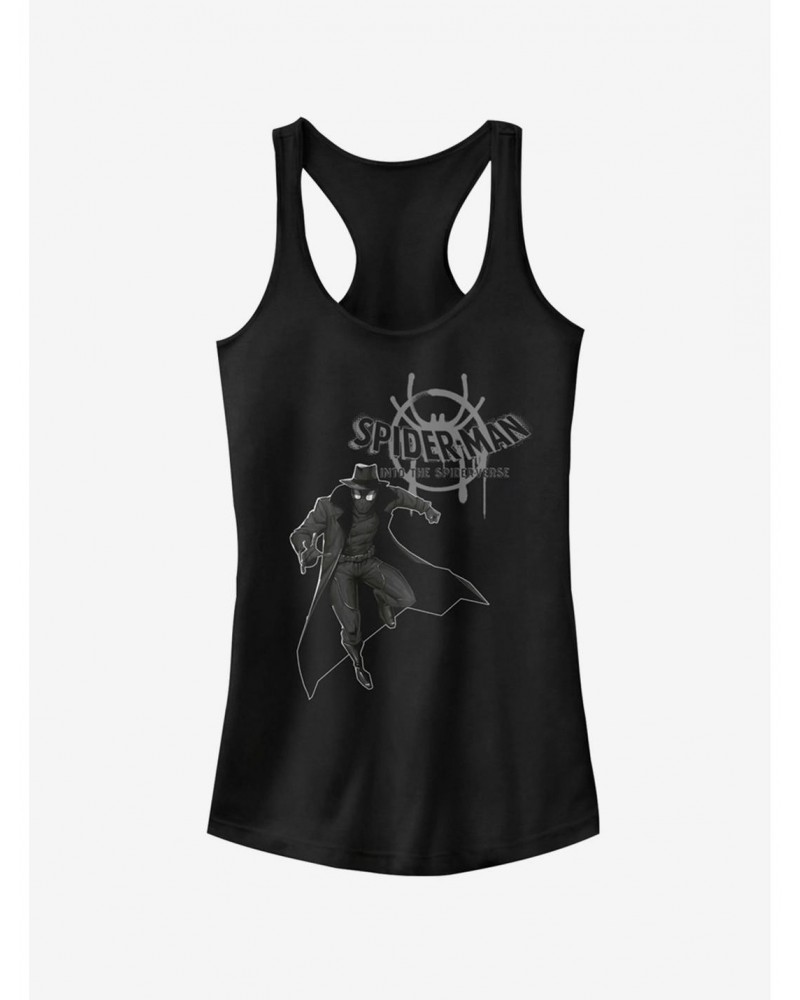 Marvel Spider-Man: Into The Spider-Verse Spider-Man Noir Girls Tank Top $8.76 Tops