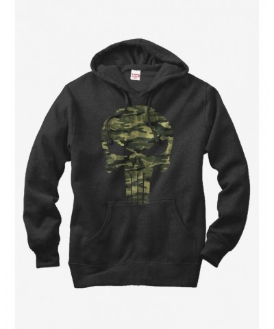 Marvel The Punisher Camo Skull Symbol Hoodie $11.85 Hoodies