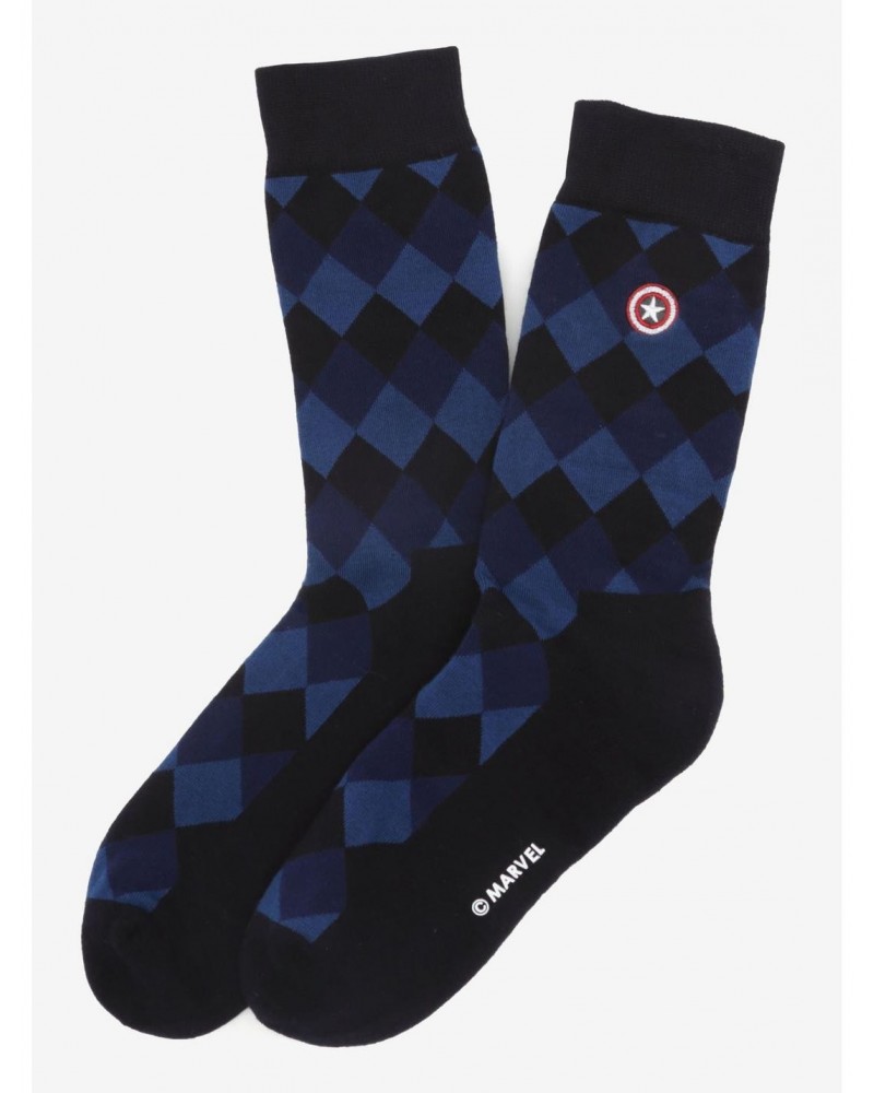 Marvel Captain America Argyle Blue Socks $7.36 Socks