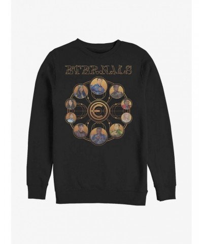 Marvel Eternals Circular Gold Heroes Crew Sweatshirt $10.63 Sweatshirts