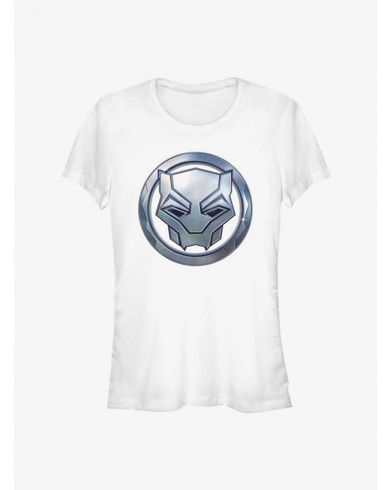 Marvel Black Panther: Wakanda Forever Metal Warrior Sigil Girls T-Shirt $7.77 T-Shirts