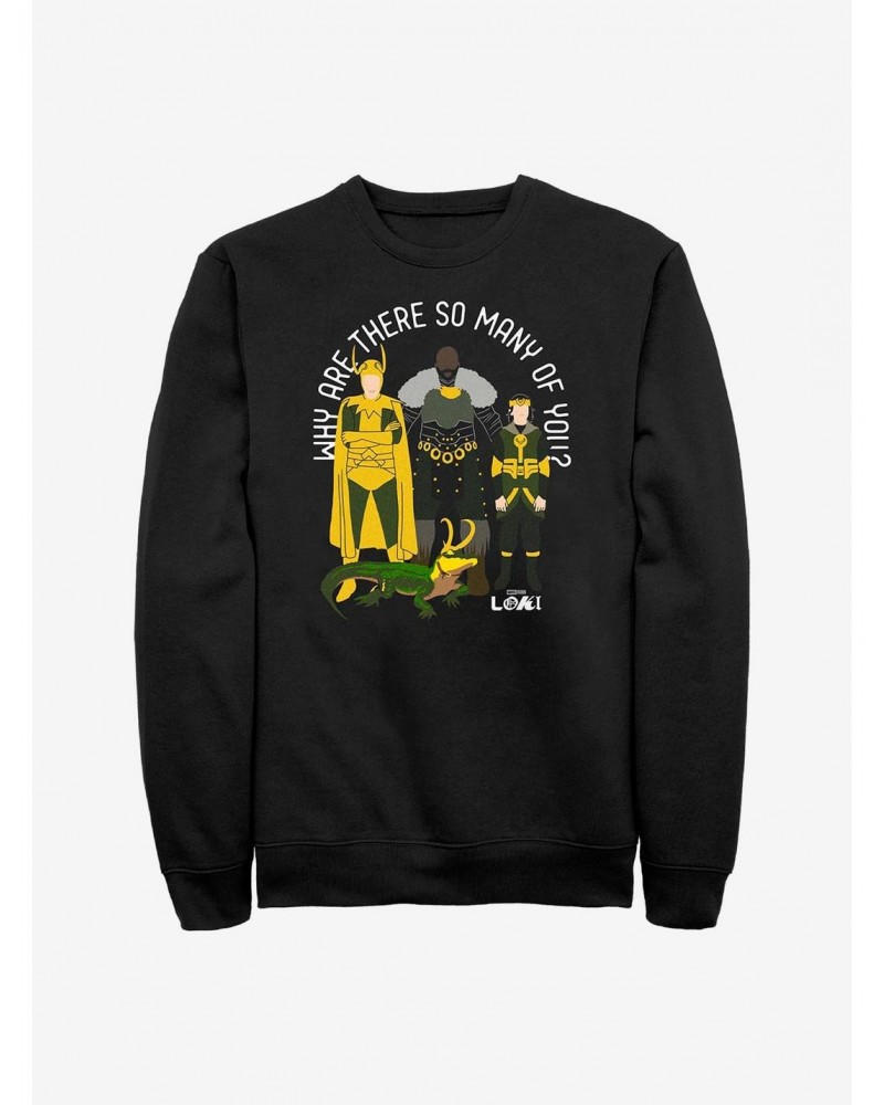 Marvel Loki Why Are There So Many Of You? Crew Sweatshirt $10.63 Sweatshirts