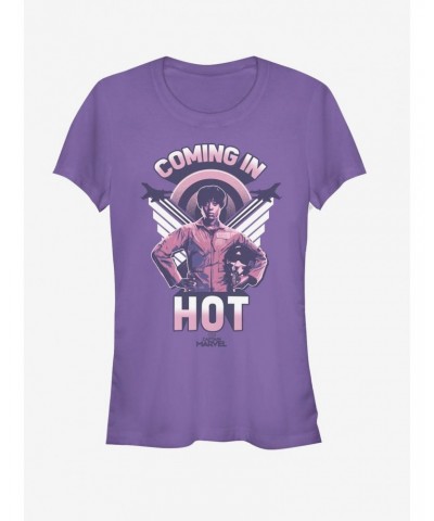 Marvel Captain Marvel Coming In Hot Girls T-Shirt $6.57 T-Shirts