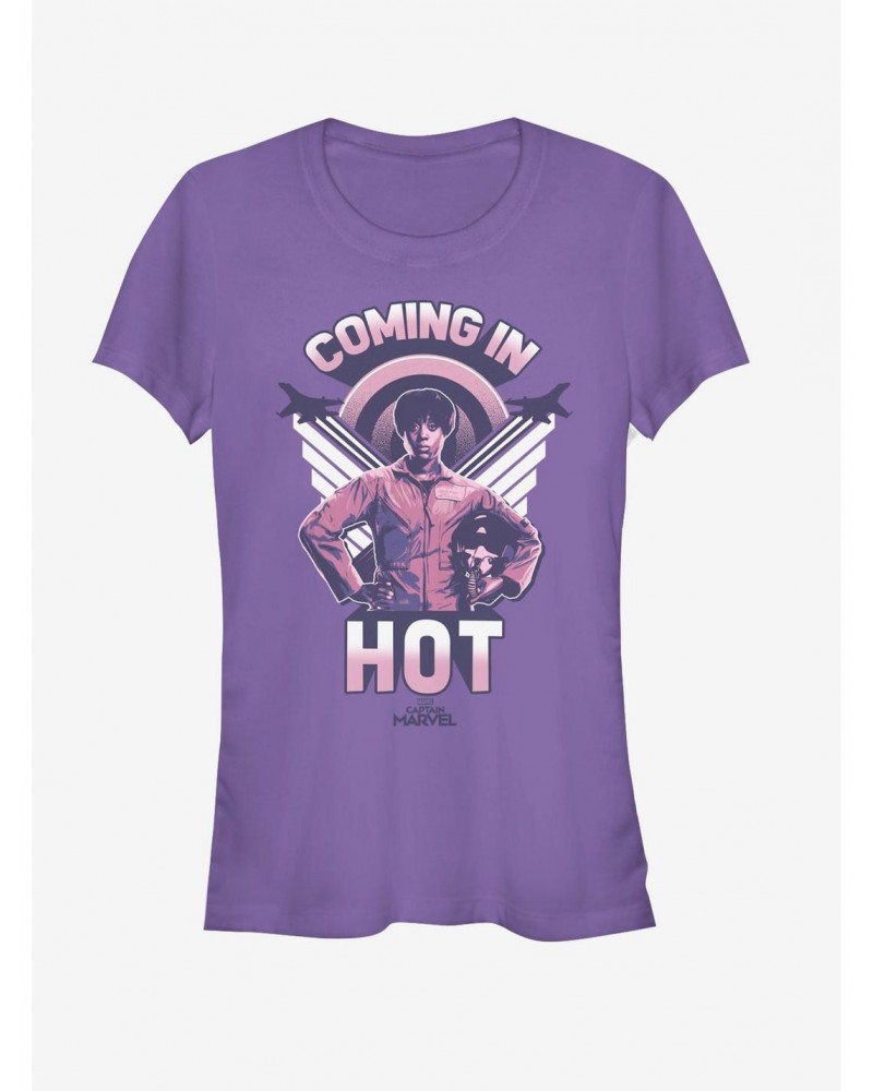 Marvel Captain Marvel Coming In Hot Girls T-Shirt $6.57 T-Shirts