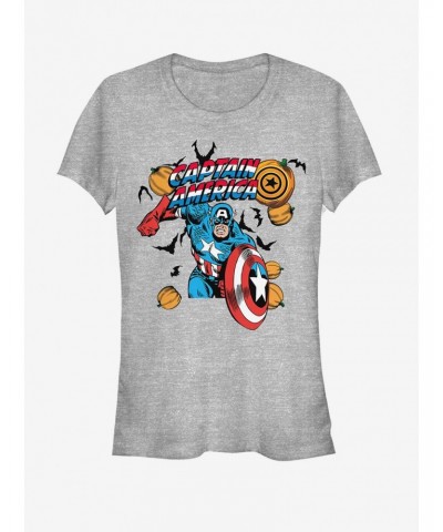 Marvel Halloween Spooky Captain America Girls T-Shirt $8.37 T-Shirts