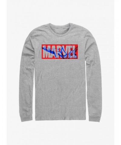 Marvel Spider-Man Overlay Logo Long-Sleeve T-Shirt $10.79 T-Shirts