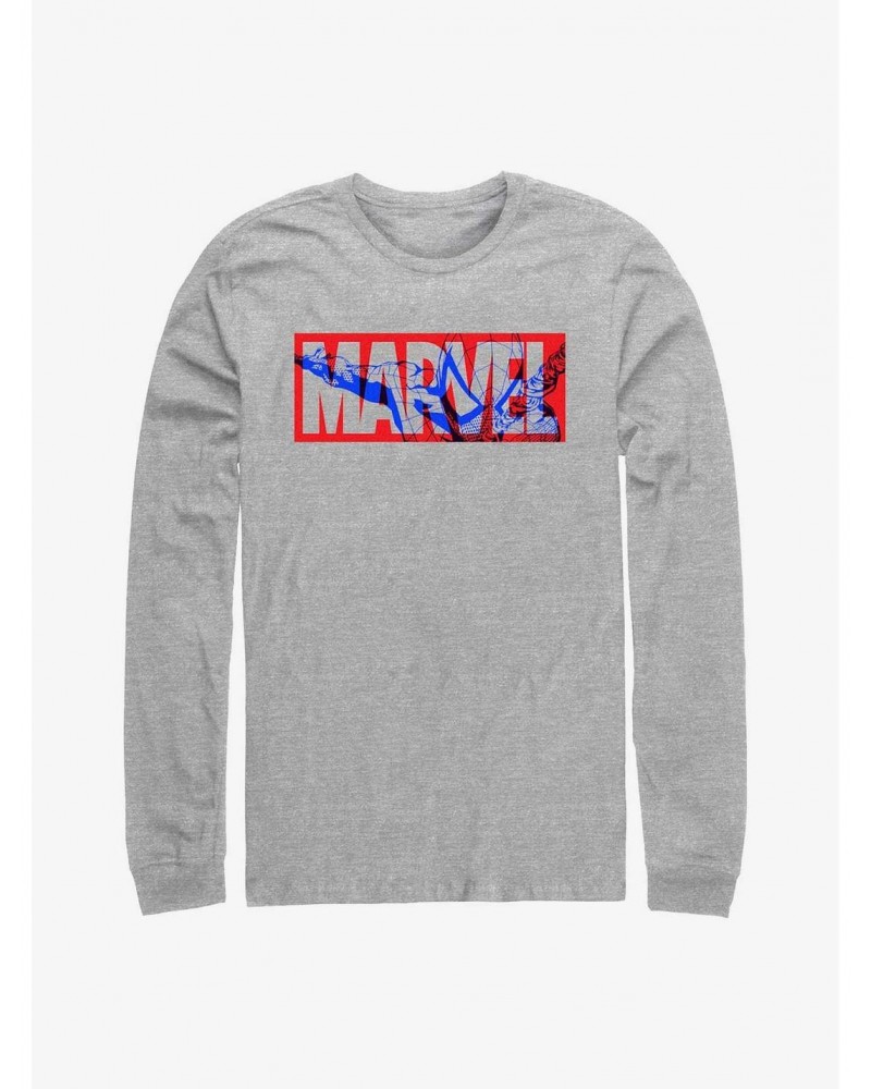 Marvel Spider-Man Overlay Logo Long-Sleeve T-Shirt $10.79 T-Shirts