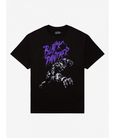 Marvel Black Panther Purple Sketch Boyfriend Fit Girls T-Shirt Plus Size $4.20 T-Shirts