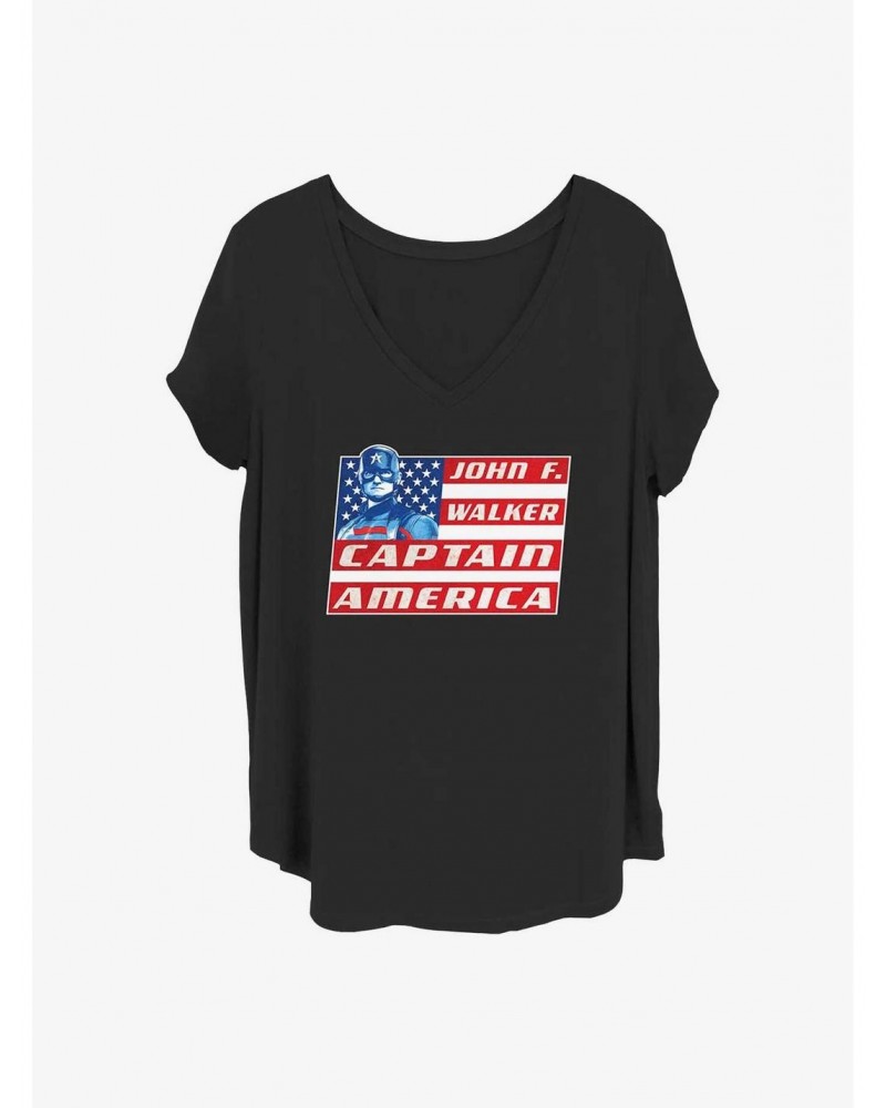 Marvel The Falcon and the Winter Soldier Capltain Walker Girls T-Shirt Plus Size $7.86 T-Shirts