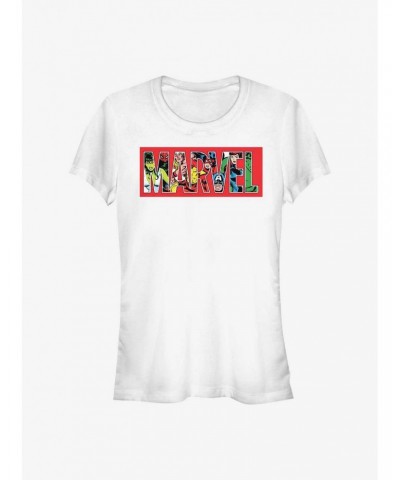 Marvel Logo Character Fill Girls T-Shirt $8.37 T-Shirts