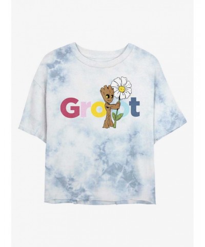 Marvel Guardians of the Galaxy Groot Tie-Dye Girls Crop T-Shirt $11.10 T-Shirts