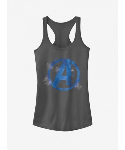 Marvel Avengers: Endgame Avengers Spray Logo Girls Charcoal Grey Tank Top $5.98 Tops