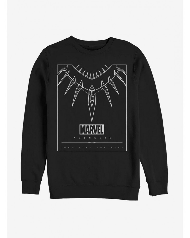 Marvel Black Panther Panther Necklace Sweatshirt $10.33 Sweatshirts