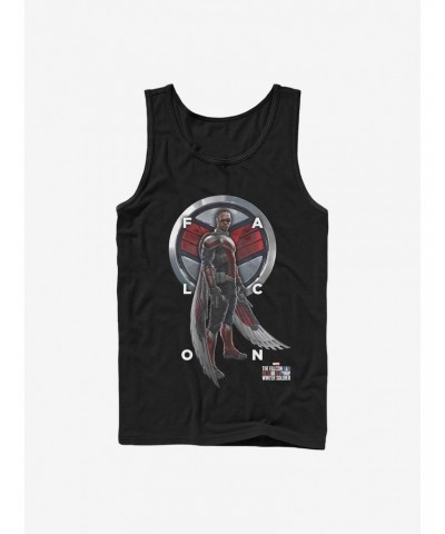 Marvel The Falcon And The Winter Soldier Falcon Grid Text Tank $8.96 Tanks