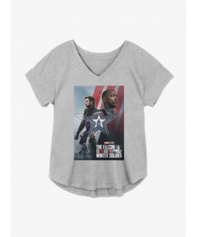 Marvel The Falcon And The Winter Soldier Group Poster Girls Plus Size T-Shirt $11.33 T-Shirts