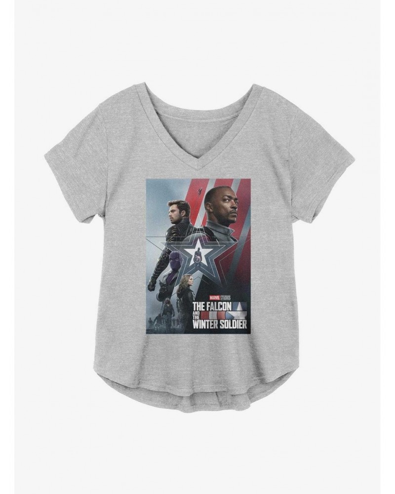 Marvel The Falcon And The Winter Soldier Group Poster Girls Plus Size T-Shirt $11.33 T-Shirts