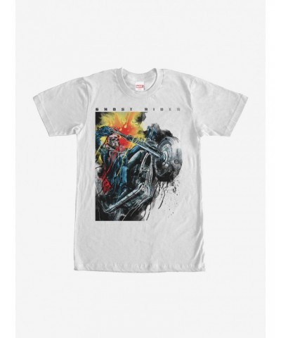 Marvel Ghost Rider Paint Splatter Print T-Shirt $8.41 T-Shirts