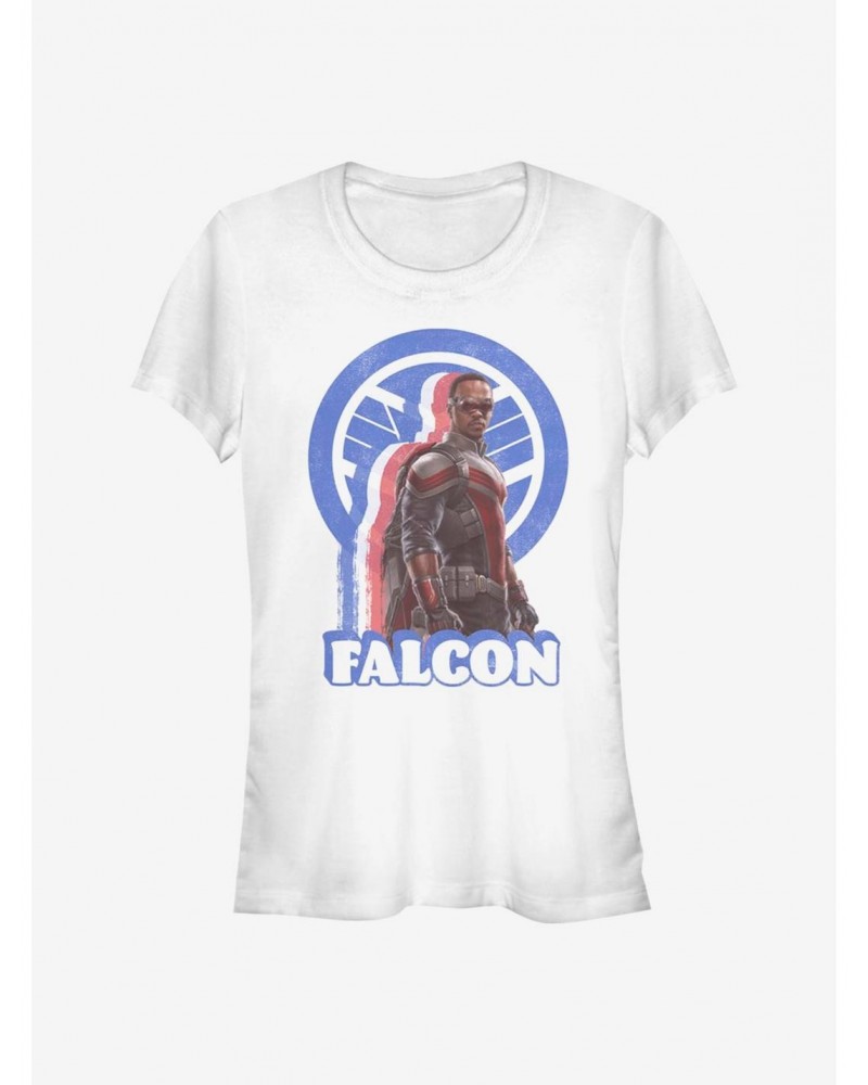 Marvel The Falcon And The Winter Soldier Shadow Outline Falcon Girls T-Shirt $8.17 T-Shirts