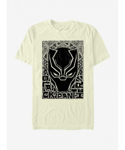 Marvel Black Panther Black Pattern Stencil T-Shirt $9.56 T-Shirts