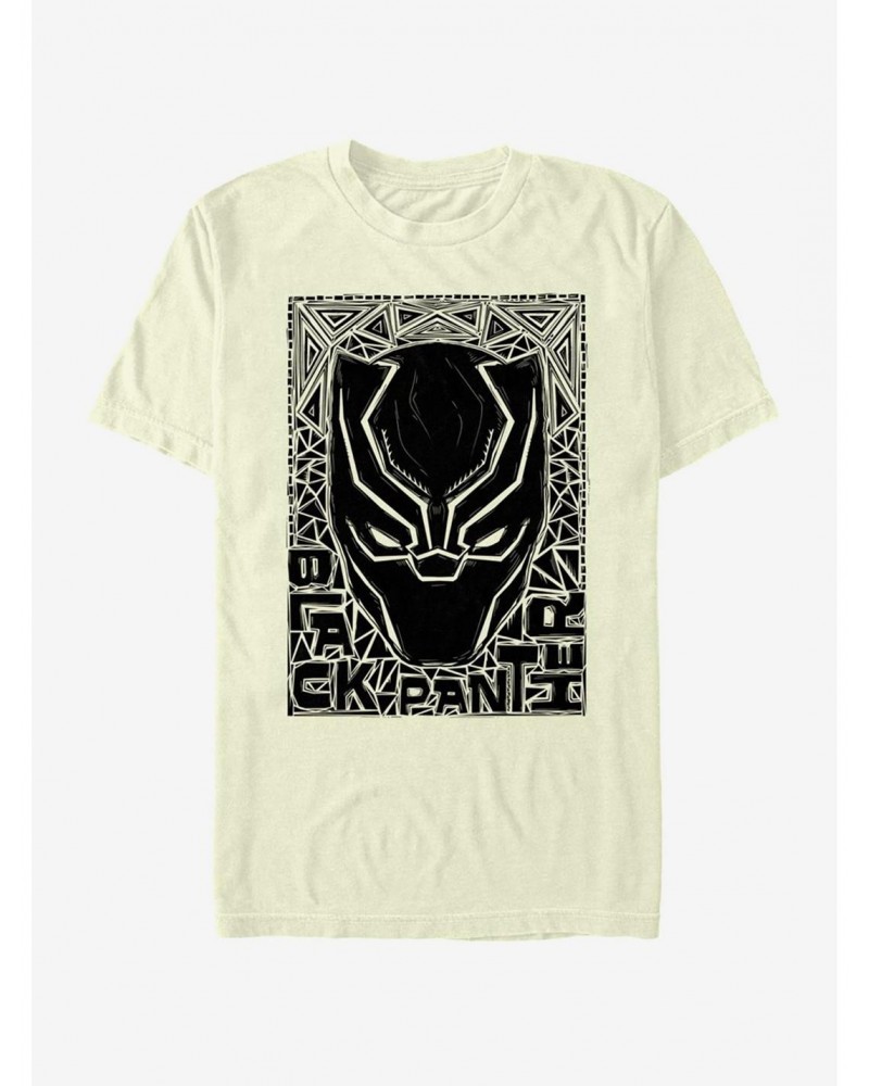 Marvel Black Panther Black Pattern Stencil T-Shirt $9.56 T-Shirts