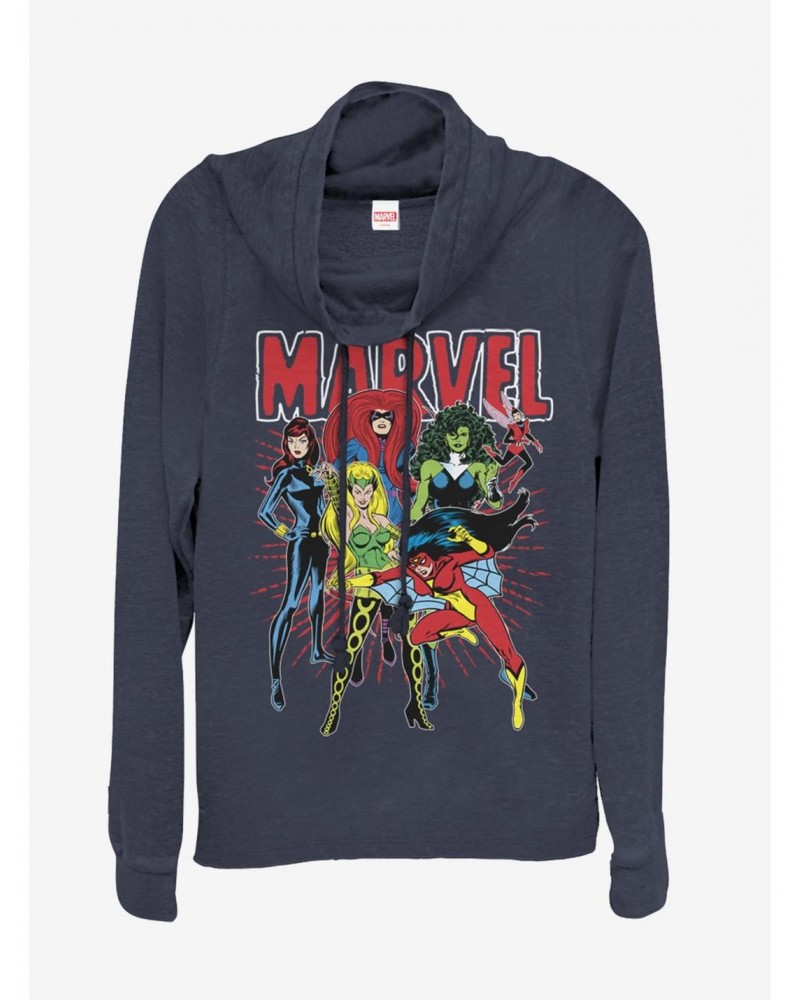 Marvel Marvel Women Cowl Neck Long-Sleeve Girls Top $15.80 Tops