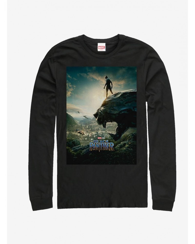 Marvel Black Panther Overlooking Panther Long-Sleeve T-Shirt $13.16 T-Shirts