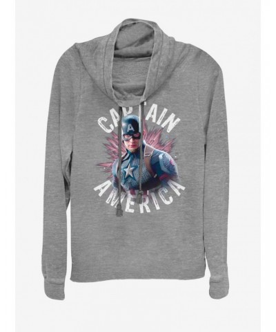 Marvel Avengers: Endgame Captain America Burst Girls Sweatshirt $12.93 Sweatshirts