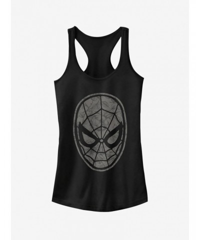 Marvel Spider-Man Grayscale Floral Print Girls Tank $7.57 Tanks