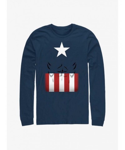 Marvel Captain America Simple Suit Long-Sleeve T-Shirt $11.32 T-Shirts