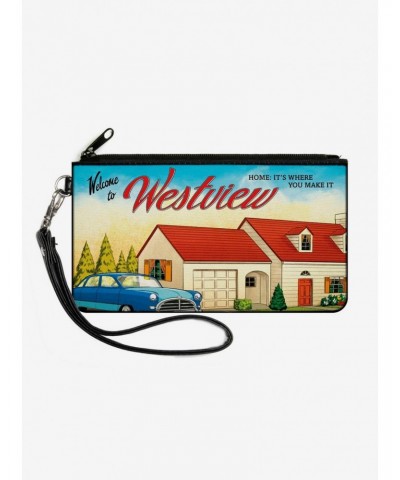 Marvel Wandavision House Welcome To Westview Canvas Clutch Wallet $8.99 Wallets