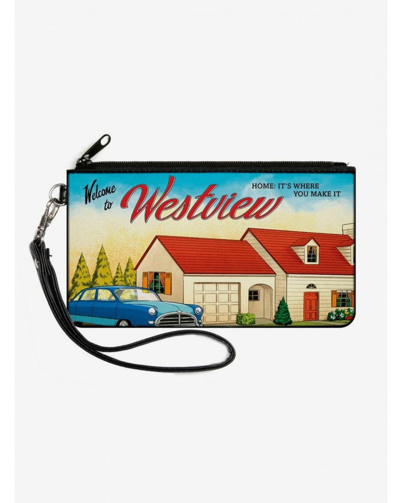 Marvel Wandavision House Welcome To Westview Canvas Clutch Wallet $8.99 Wallets