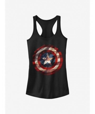 Marvel Captain America Flag Shield Girls Tank $9.96 Tanks