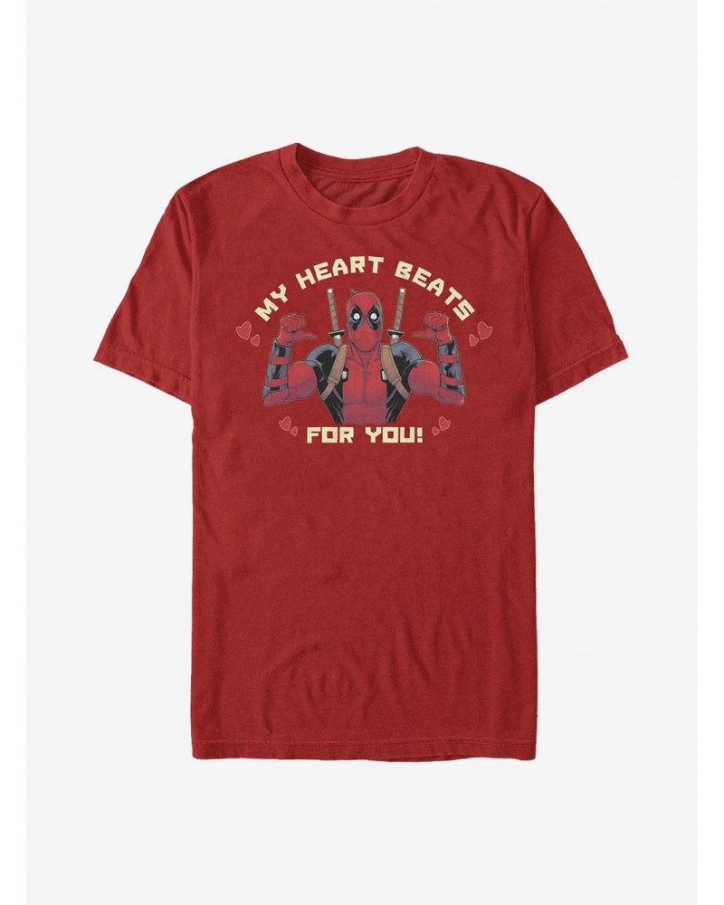 Marvel Deadpool Heartbeat T-Shirt $9.56 T-Shirts